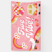 Banderoles Five est Vibe Retro Anniversaire Banner (Vertical)