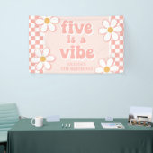Banderoles Five is a Vibe Pink Daisy Checker (Salon professionnel)