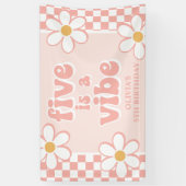 Banderoles Five is a Vibe Pink Daisy Checker (Vertical)