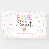 Banderoles Five Is So Sweet Ice Cream 5e fête d'anniversaire (Horizontal)