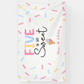Banderoles Five Is So Sweet Ice Cream 5e fête d'anniversaire (Vertical)