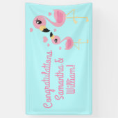 Banderoles Flamant rose Baby shower mignon Tropical (Vertical)