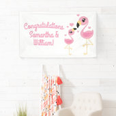 Banderoles Flamant rose Baby shower mignon Tropical (En situation)