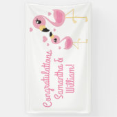 Banderoles Flamant rose Baby shower mignon Tropical (Vertical)