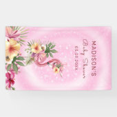 Banderoles Flamant rose en fleurs (Horizontal)