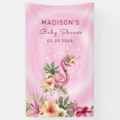 Banderoles Flamant rose en fleurs (Vertical)