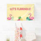 Banderoles Flamant rose Party - Signal/Bannière/fond modifiab (En situation)