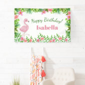 Banderoles Flamant rose rose Fête d'Anniversaire Tropicale (En situation)