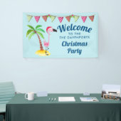 Banderoles Flamant rose rose lunique Noël tropical (Salon professionnel)