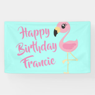 Banderoles Flamant rose rose Tropical 1er anniversaire Décor