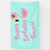 Banderoles Flamant rose rose Tropical 1er anniversaire Décor  (Vertical)