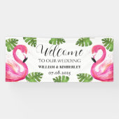 Banderoles Flamant rose rose Tropical Summer Beach Mariage (Horizontal)