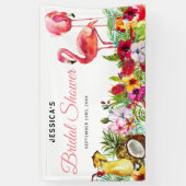 Banderoles Flamant rose tropical Plage Fête des mariées flora (Vertical)