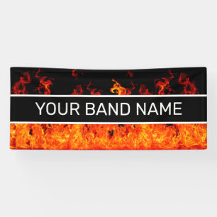 Banderoles Flames Musique Rock & Roll