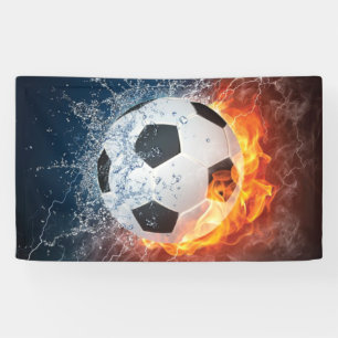 Banderoles Flamme Football/Balle de Football Jeu d'oreiller