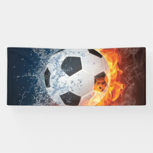 Banderoles Flamme Football/Balle de Football Jeu d'oreiller