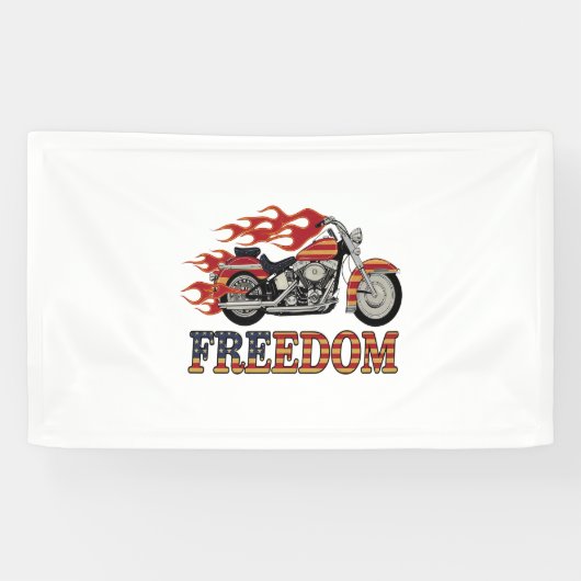 Banderoles Flammes de moto Liberté (Horizontal)