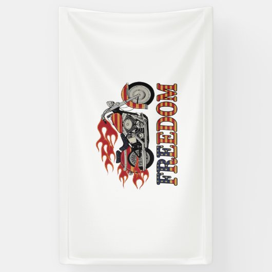 Banderoles Flammes de moto Liberté (Vertical)