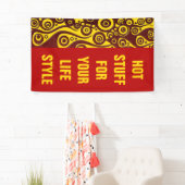 Banderoles Flammes de tatouage & cercles rouge + votre dos. & (En situation)