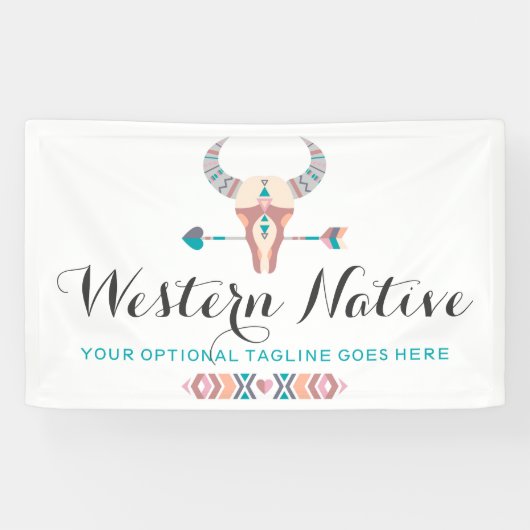 Banderoles Flèche à la mode de crâne rustique de Bohème (Horizontal)