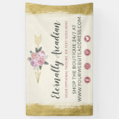 Banderoles Flèches florales bohème glamour Or Boho Chic (Vertical)