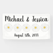 Banderoles Fleur de marguerite jaune blanc Fête florale de ja (Horizontal)