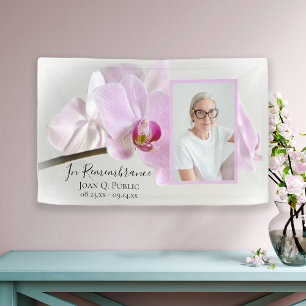 Banderoles Fleur d'orchidée rose Fête de la vie funéraire