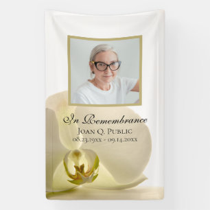 Banderoles Fleur d'orchidée sur la fête blanche de la vie fun
