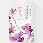 Banderoles Fleur d'orchidées pourpres 60e anniversaire (Vertical)