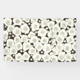 Banderoles Fleur japonaise vintage 1902 : Fleur noire et blan