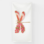 Banderoles Fleur libellule avec sakura bijoux (Verticale)