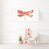Banderoles Fleur libellule avec sakura bijoux (Insitu)