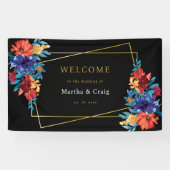 Banderoles Fleur mexicaine Mariage Black Welcome (Horizontal)