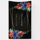 Banderoles Fleur mexicaine Mariage Black Welcome (Vertical)