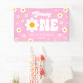 Banderoles Fleur Retro Daisy Super Un 1er anniversaire (En situation)