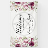 Banderoles Fleur Romantique Pentacle de Paeonie Florale (Vertical)