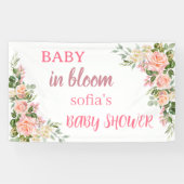 Banderoles fleur rose bébé en fleurs bébé fille douche (Horizontal)