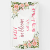 Banderoles fleur rose bébé en fleurs bébé fille douche (Vertical)