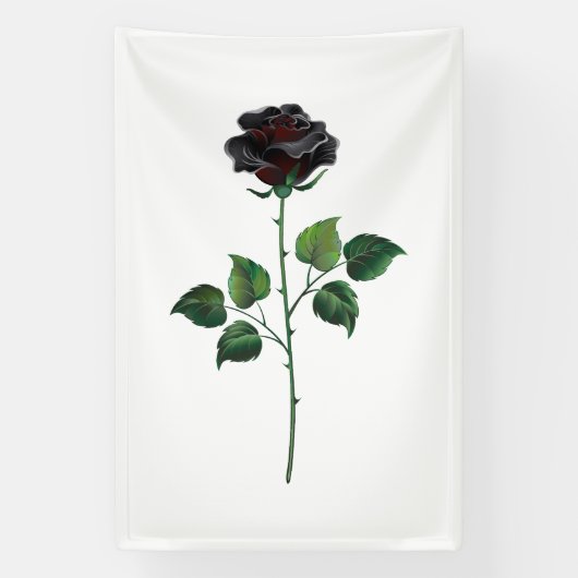Banderoles Fleur rose noire (Verticale)