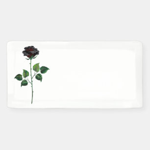 Banderoles Fleur rose noire