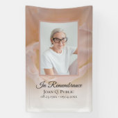 Banderoles Fleur rose pâle Pétales Mémorial funéraire (Verticale)