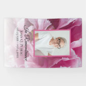 Banderoles Fleur rose Peony Célébration de la vie funéraire (Horizontal)