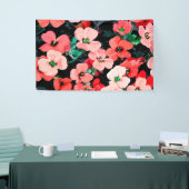 Banderoles Fleur rouge aquarelle (Salon professionnel)