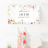 Banderoles Fleur sauvage 16e anniversaire de fête Bienvenue (En situation)