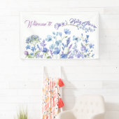Banderoles Fleur sauvage bleu Boho Baby shower neutre (En situation)