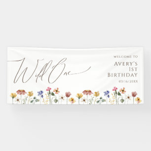 Banderoles Fleur sauvage coloré Wild One Bienvenue Anniversai