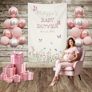 Banderoles Fleur sauvage fille Baby shower Floral Fond photo