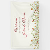 Banderoles Fleur sauvage Jaune Marigold Mariage de feuillage (Vertical)