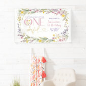 Banderoles Fleur sauvage n'est-elle pas magnifique 1er annive (En situation)