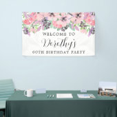 Banderoles Fleur sauvage rose violet 60e anniversaire Bienven (Salon professionnel)